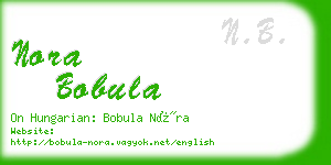 nora bobula business card